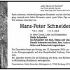 Schneider Hans Peter 1942-2014 Todesanzeige